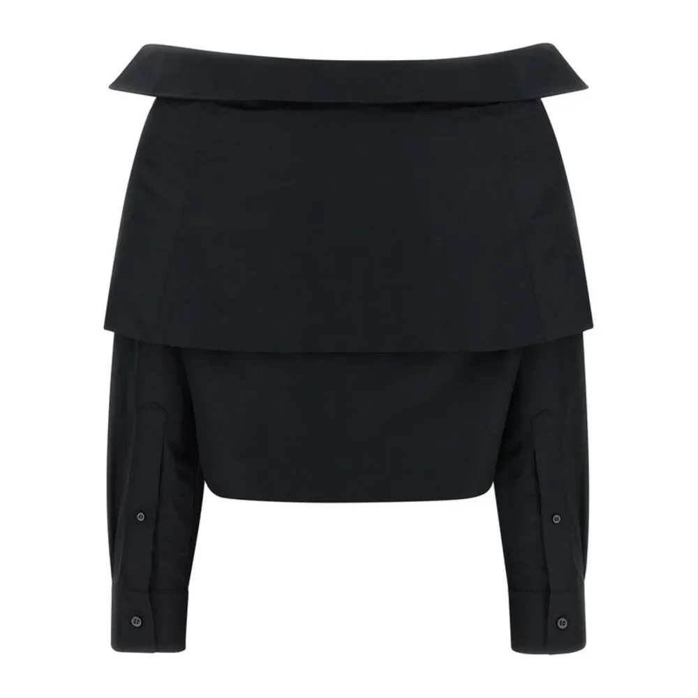 Balenciaga Women's Crop Shirt Off The Shoulder - Picture 2 of 4